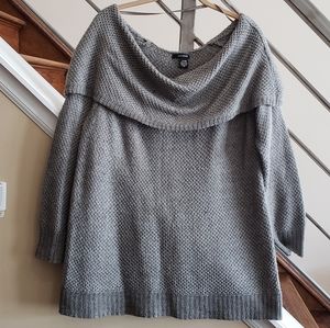 DKNY Jeans: grey cowlneck sweater